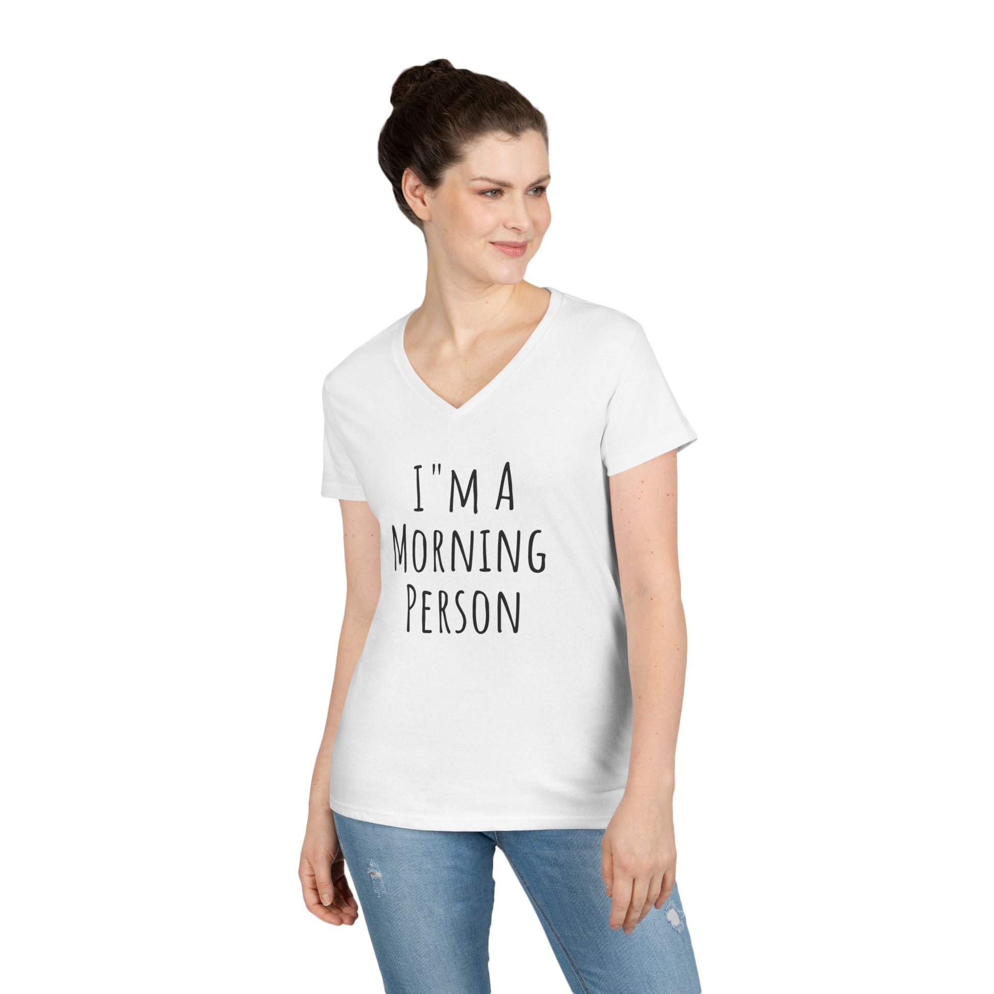 Funny White Lie Ladies' T-Shirt - I'm a Morning Person