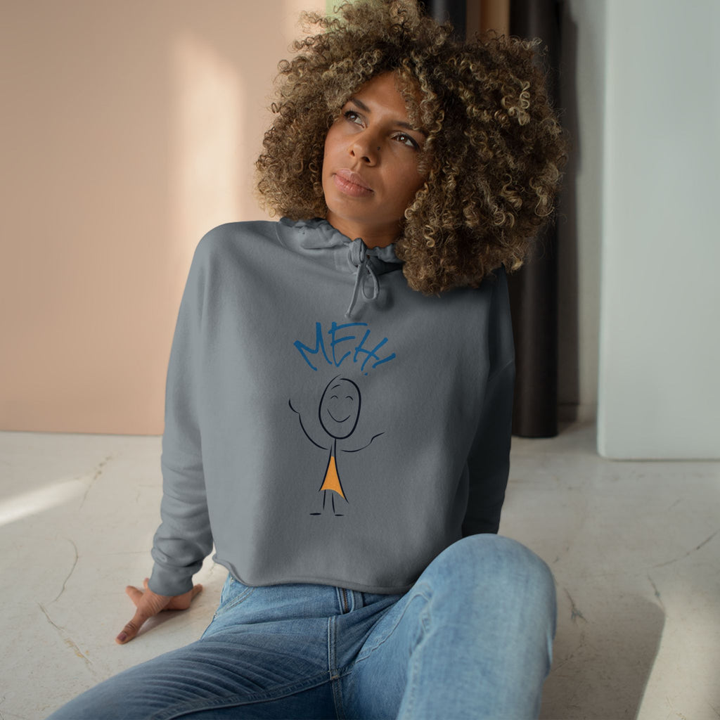 Meh Crop Hoodie - Feeling Meh Funny Graphic
