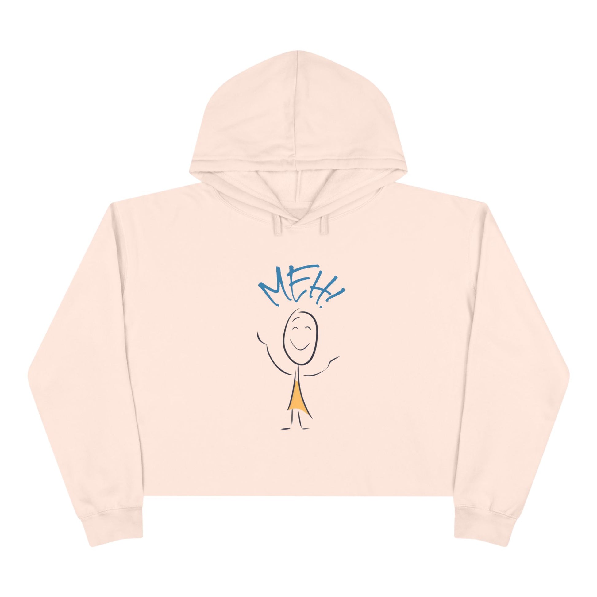 Meh Crop Hoodie - Feeling Meh Funny Graphic