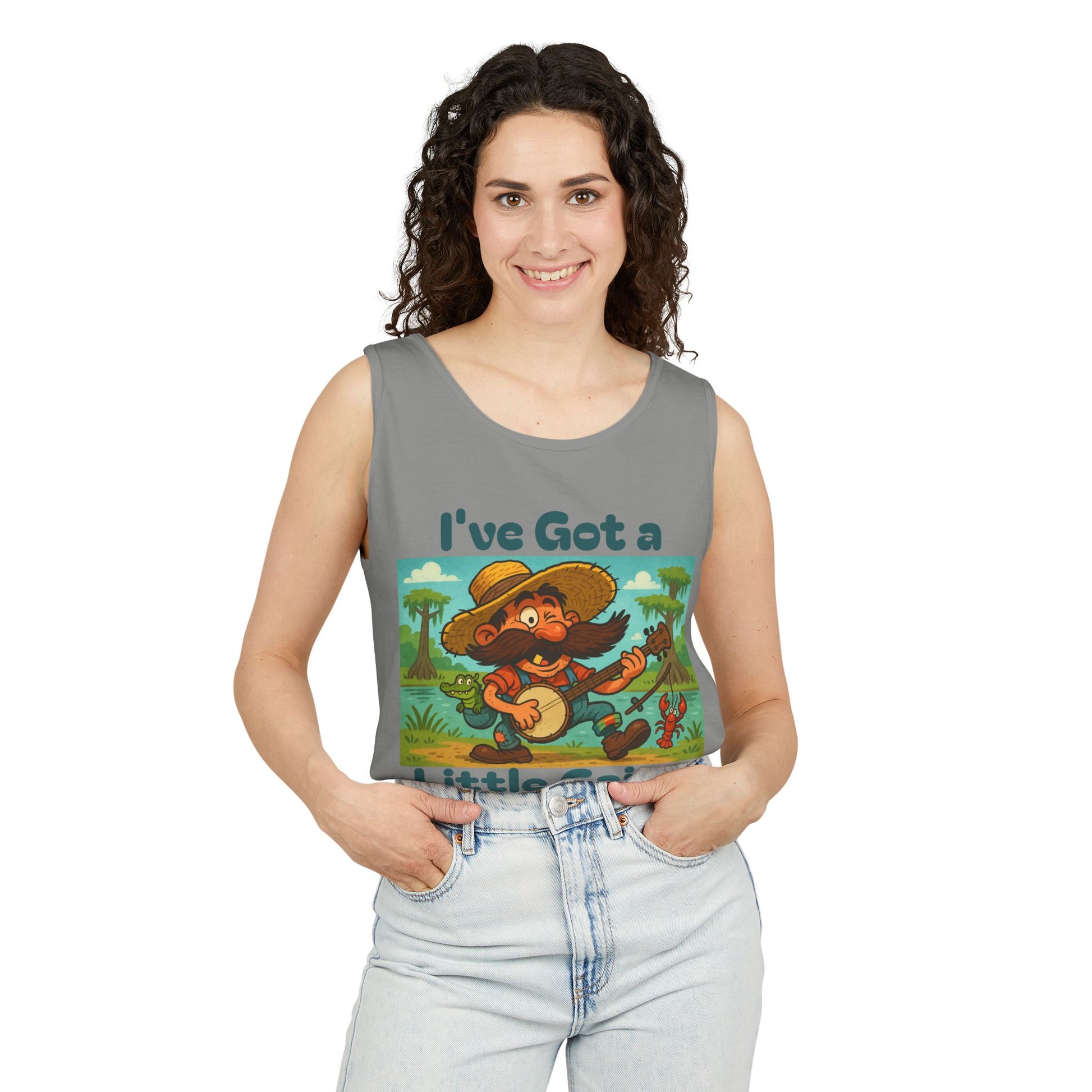 Tank Top - Funny 'I've Got a Little Cajun in Me' Design