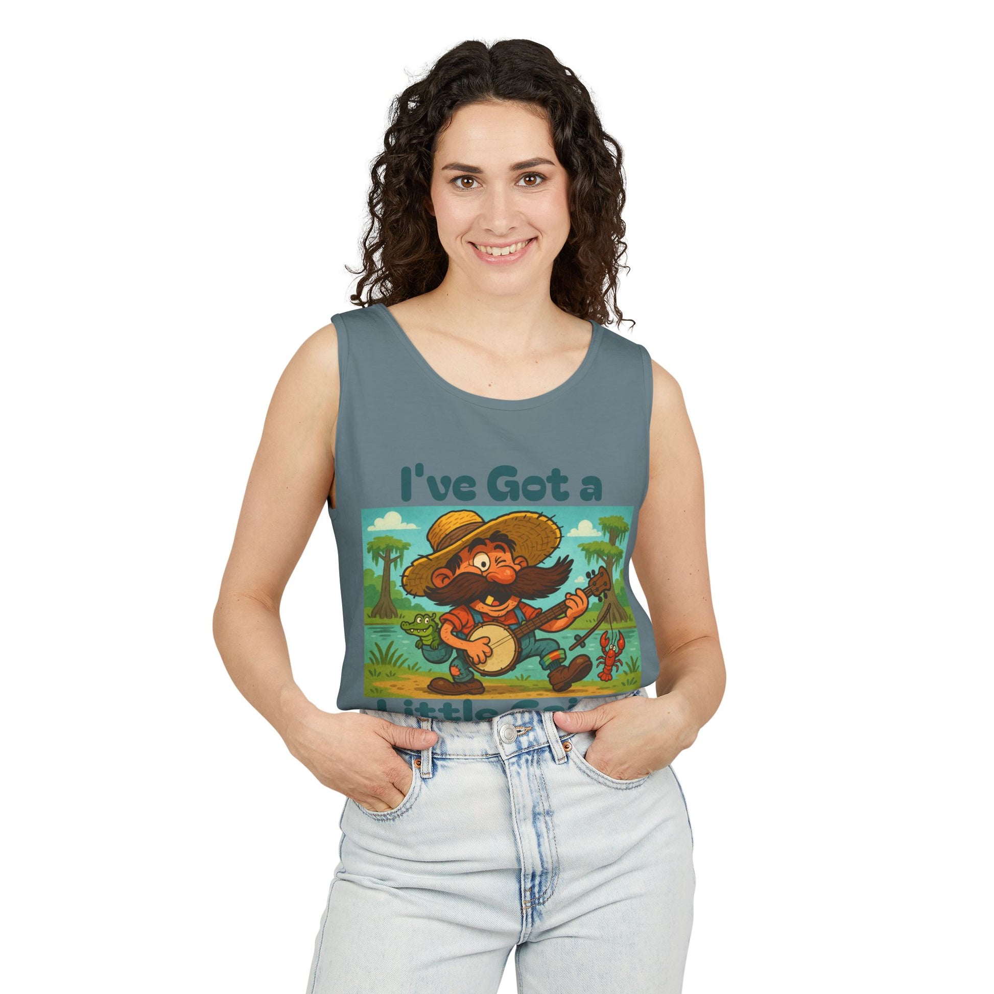 Tank Top - Funny 'I've Got a Little Cajun in Me' Design