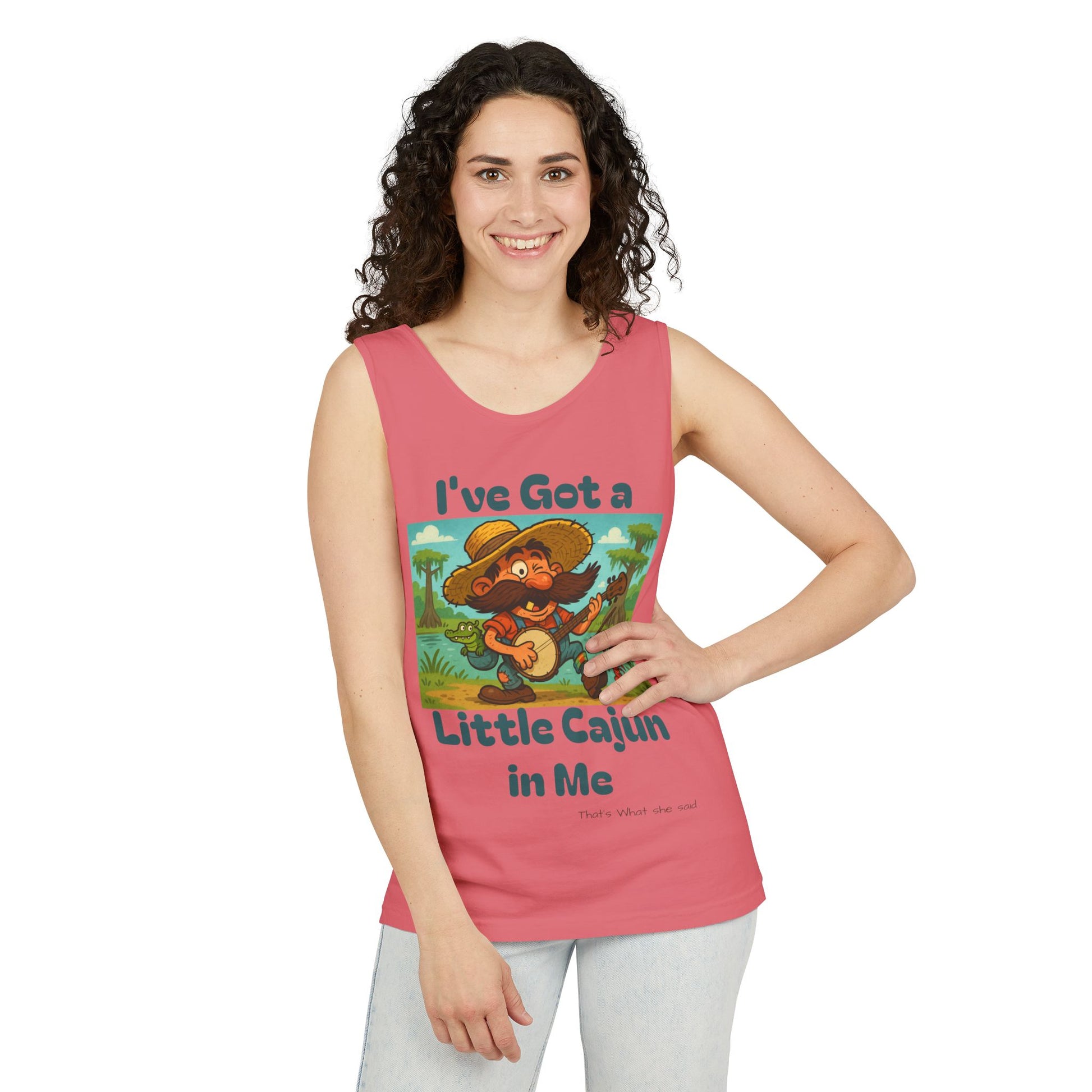 Tank Top - Funny 'I've Got a Little Cajun in Me' Design