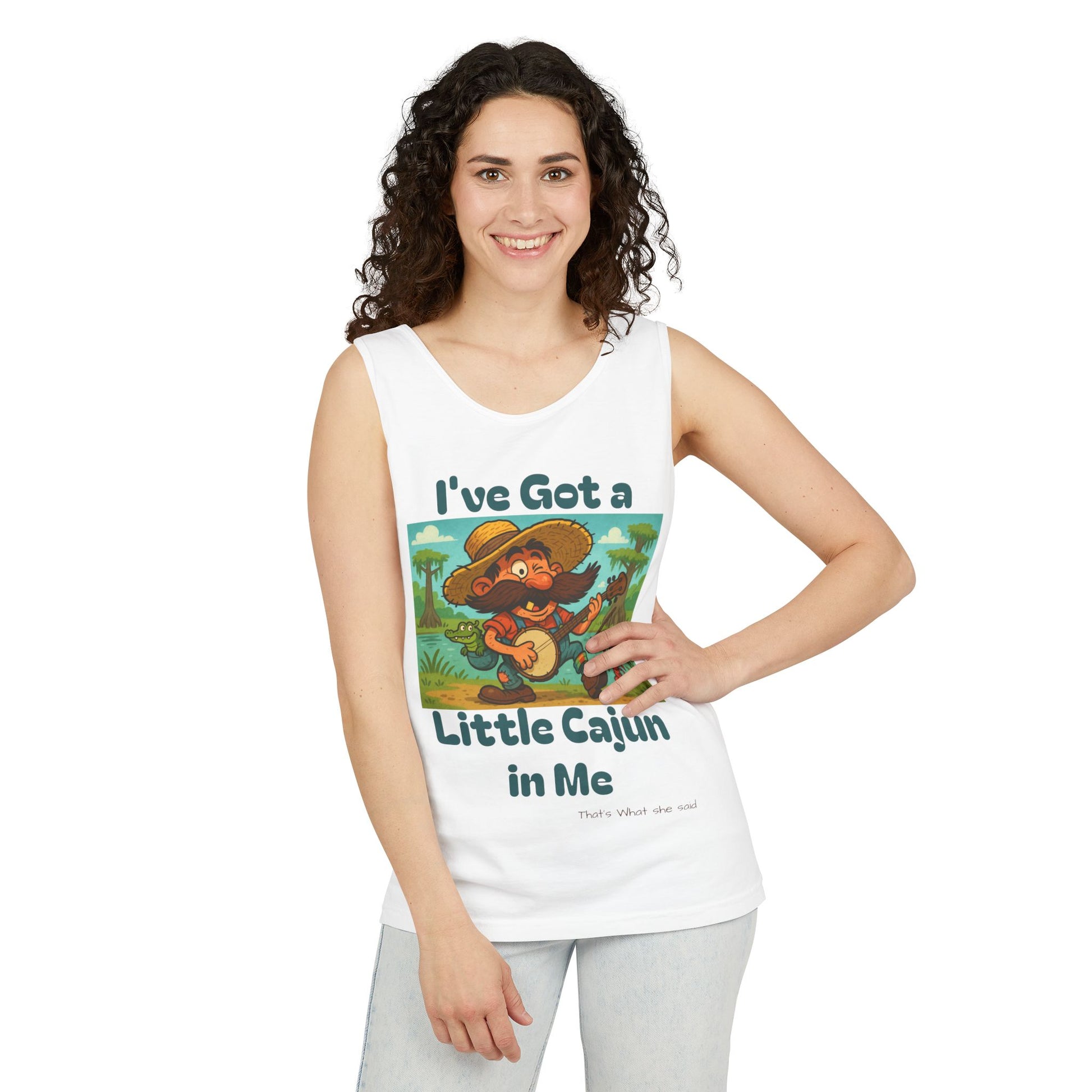 Tank Top - Funny 'I've Got a Little Cajun in Me' Design