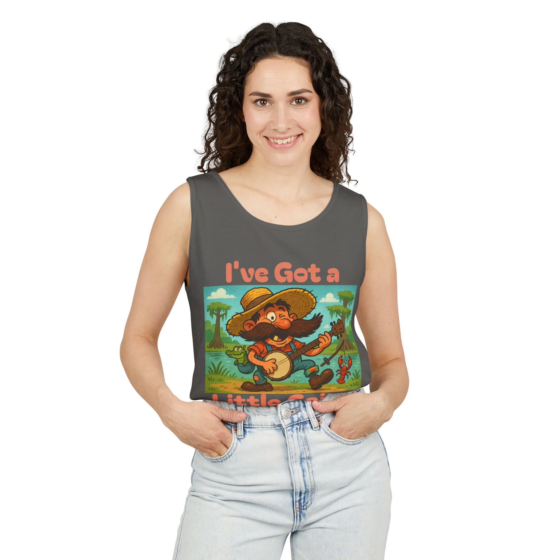 Tank Top - Funny 'I've Got a Little Cajun in Me' Design