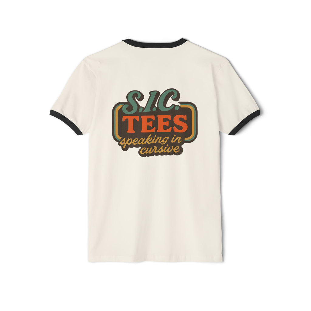 Cursive Retro Ringer Tee