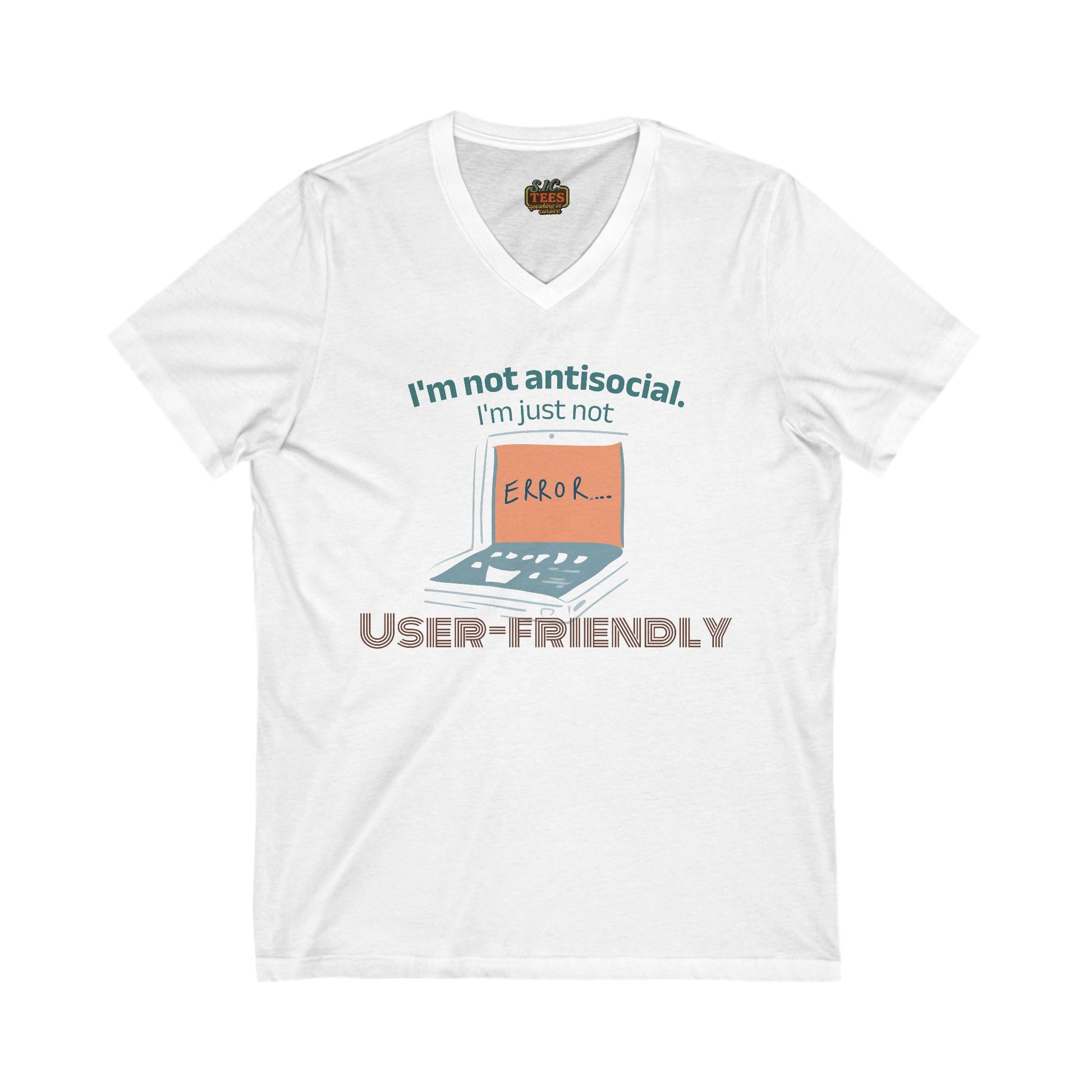 V-Neck Tee I'm Not Antisocial Design Shirt