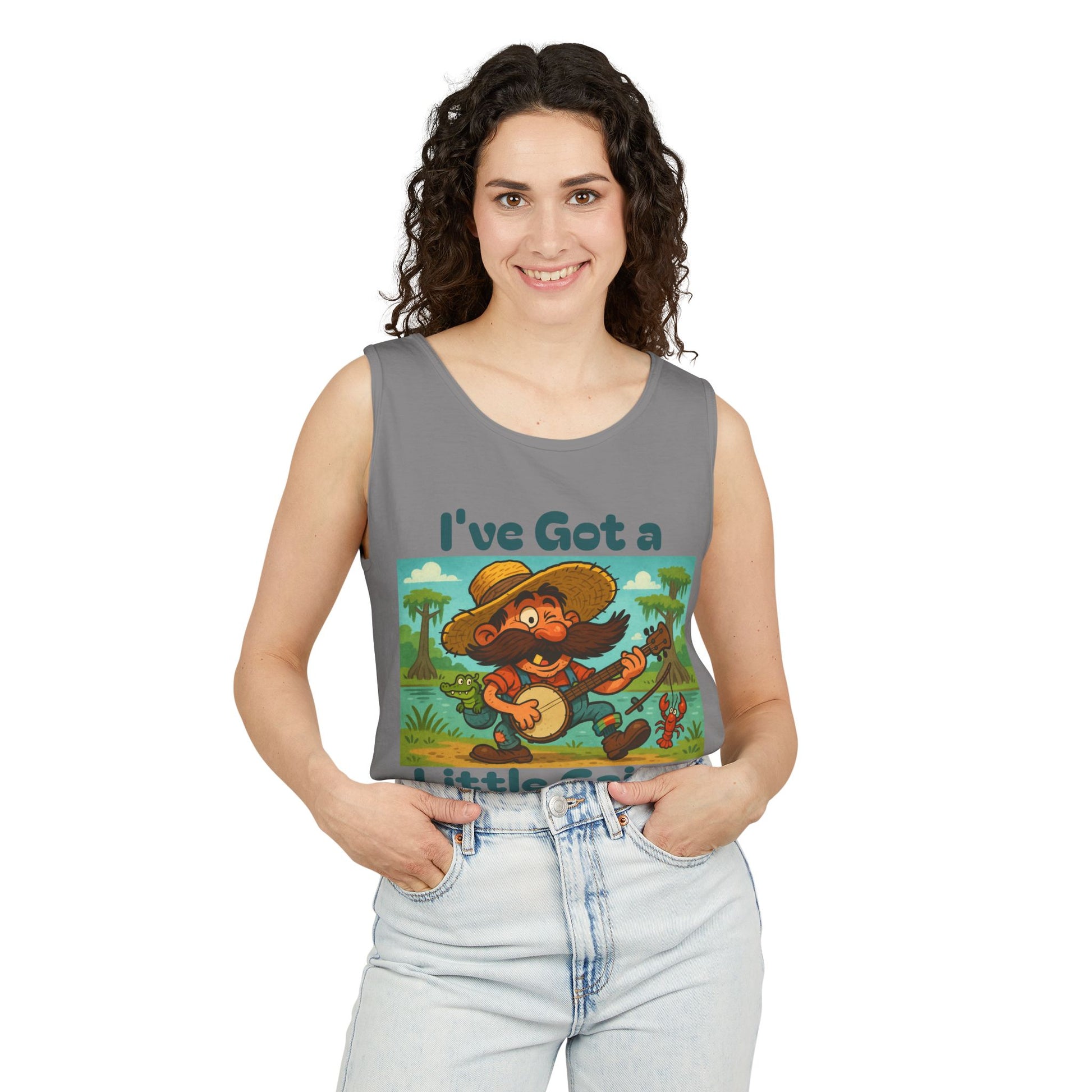 Tank Top - Funny 'I've Got a Little Cajun in Me' Design