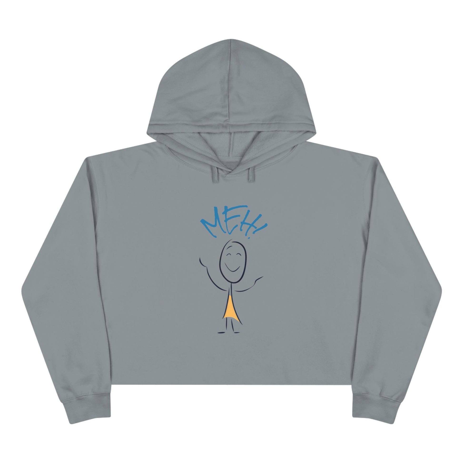 Meh Crop Hoodie - Feeling Meh Funny Graphic