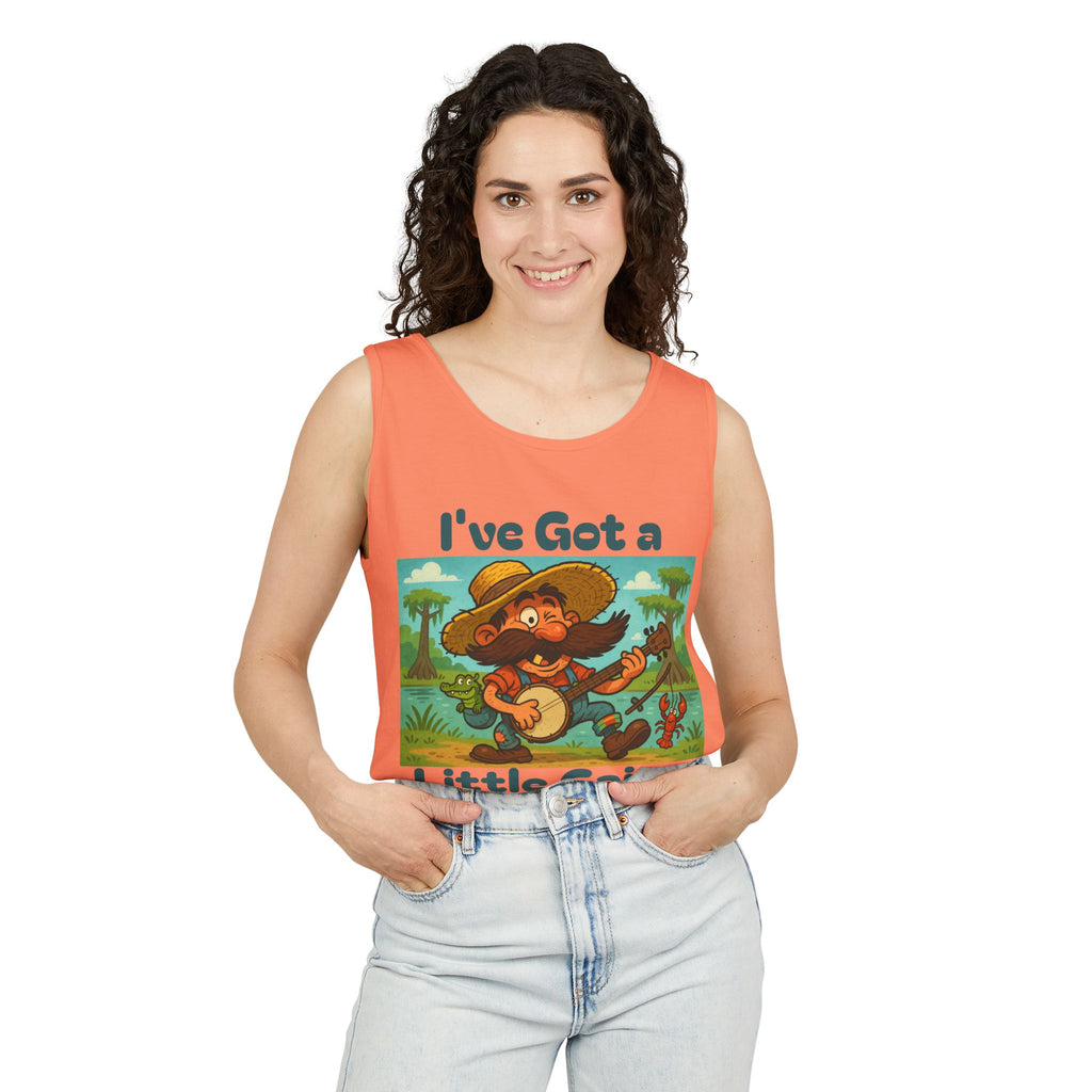 Tank Top - Funny 'I've Got a Little Cajun in Me' Design
