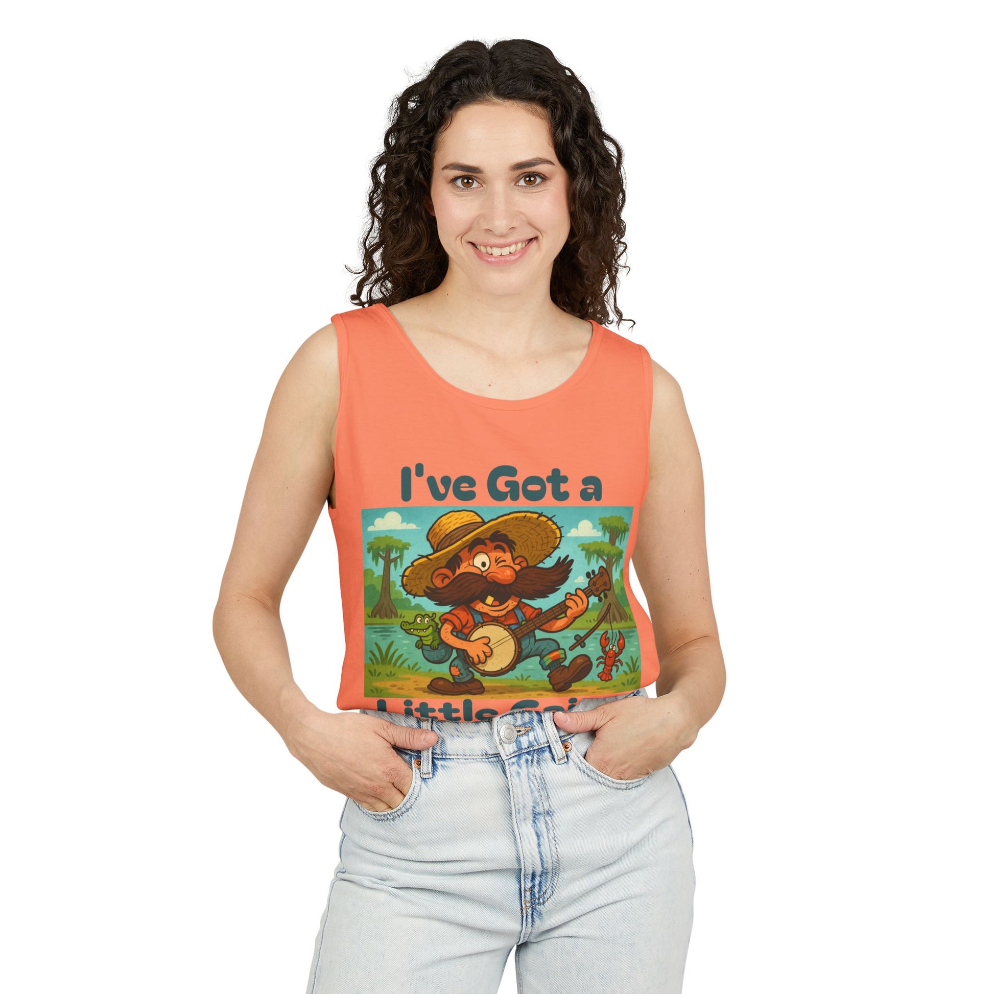 Tank Top - Funny 'I've Got a Little Cajun in Me' Design