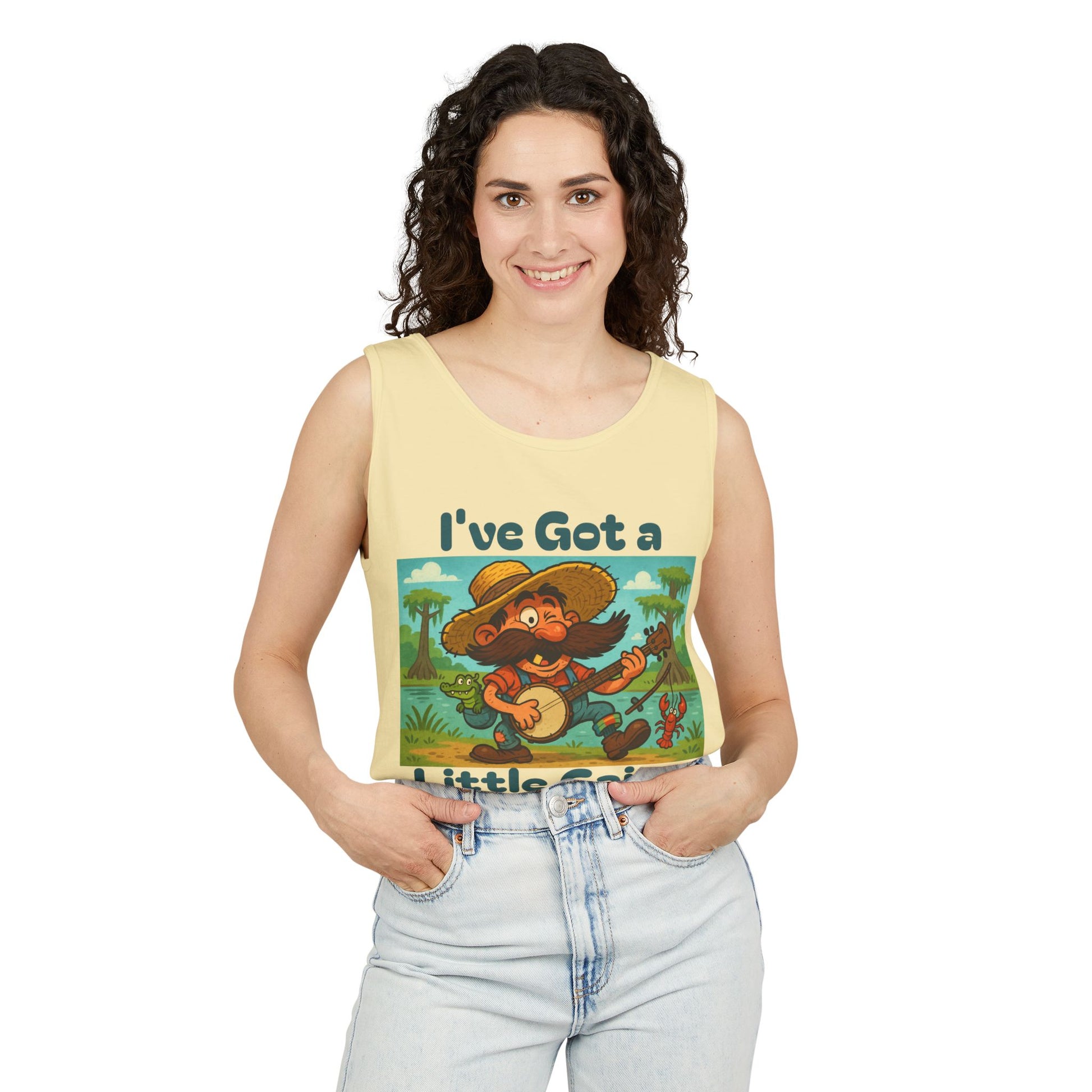 Tank Top - Funny 'I've Got a Little Cajun in Me' Design