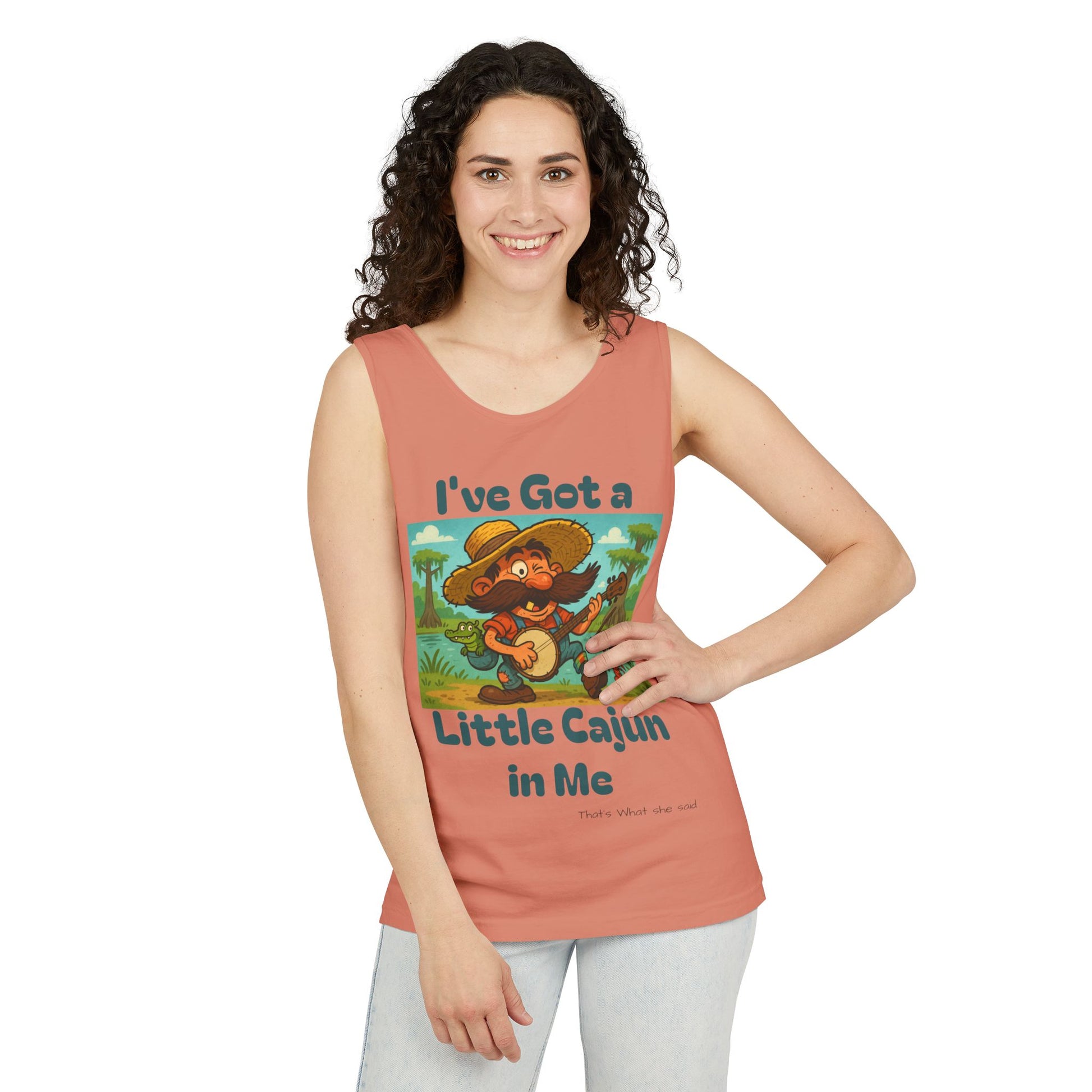 Tank Top - Funny 'I've Got a Little Cajun in Me' Design