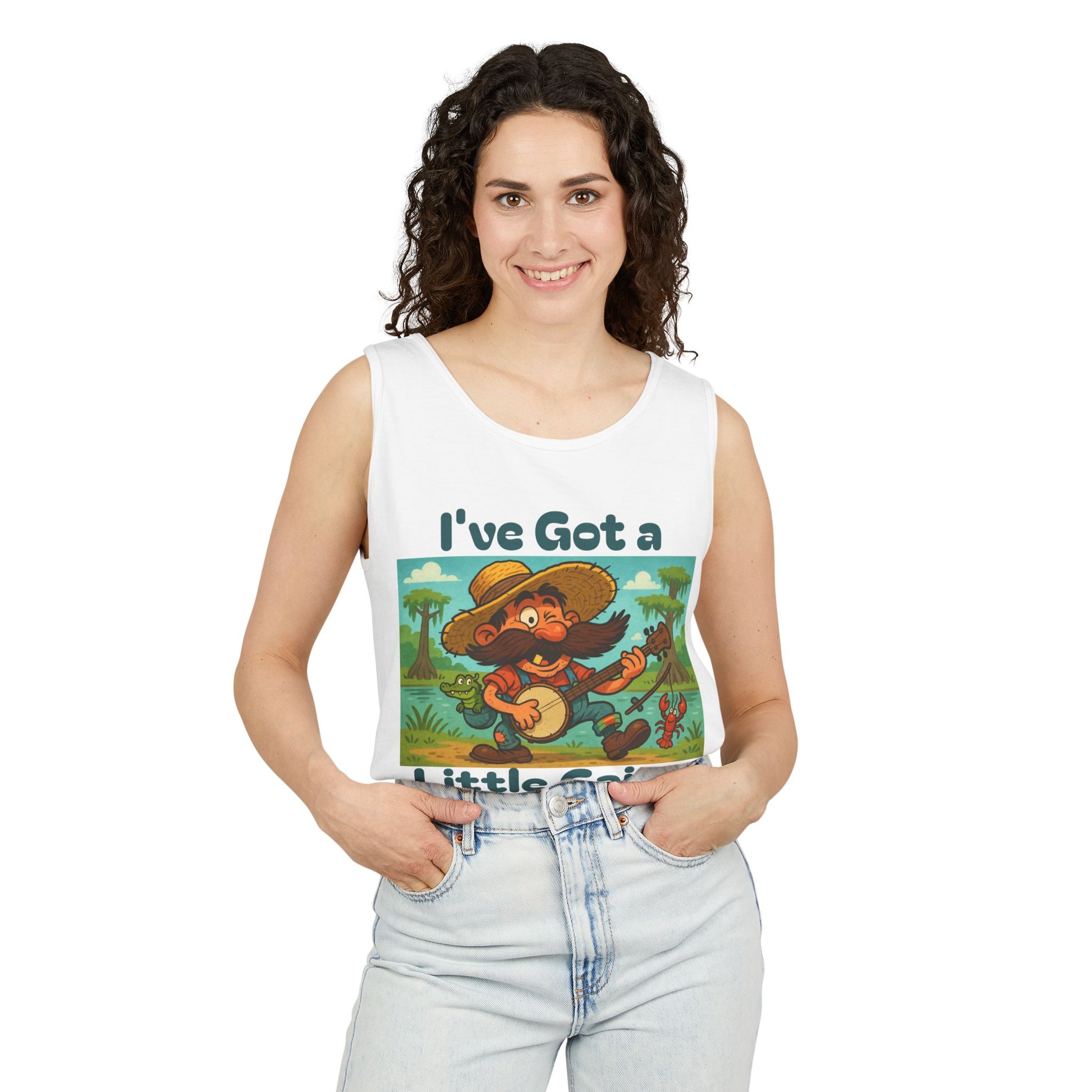 Tank Top - Funny 'I've Got a Little Cajun in Me' Design