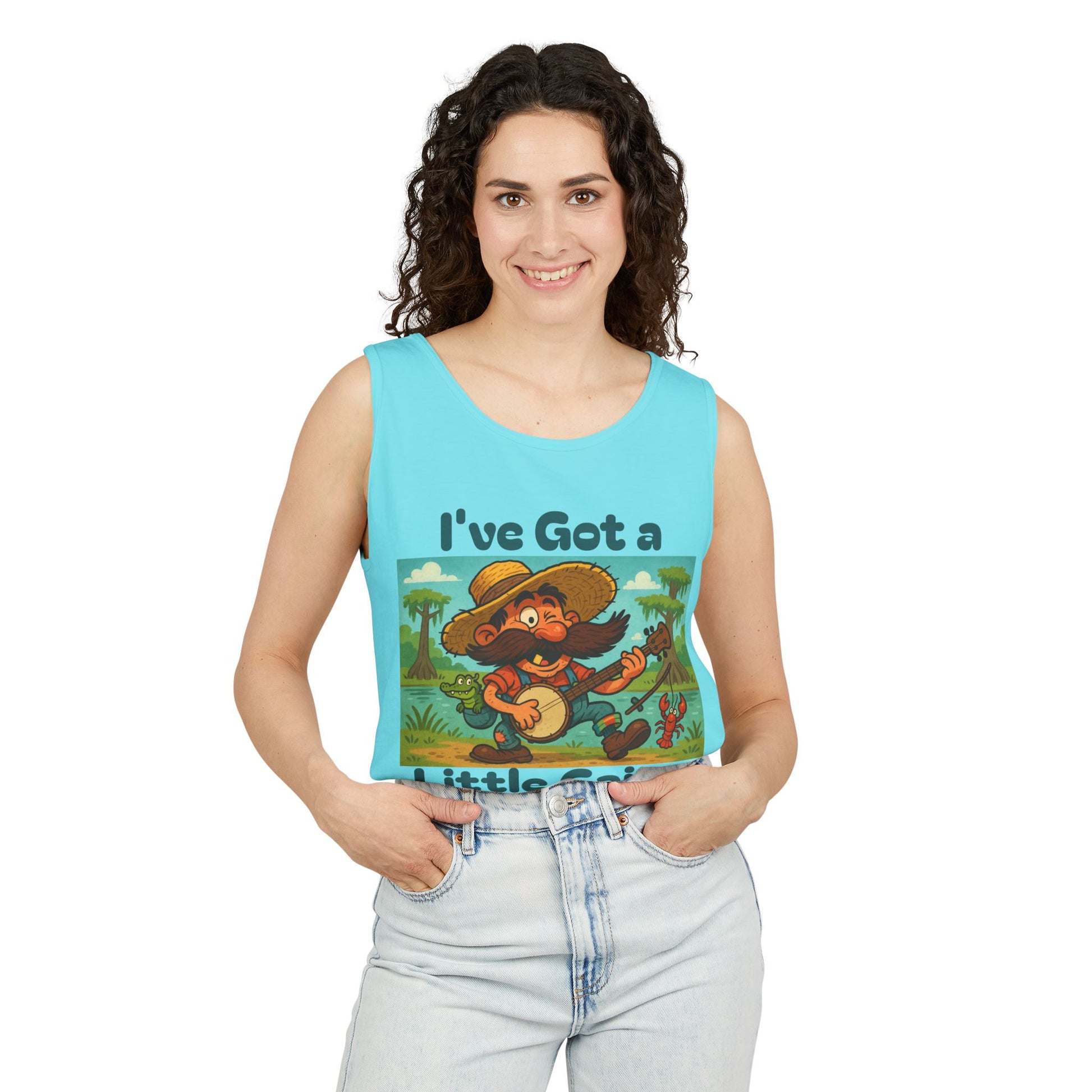 Tank Top - Funny 'I've Got a Little Cajun in Me' Design
