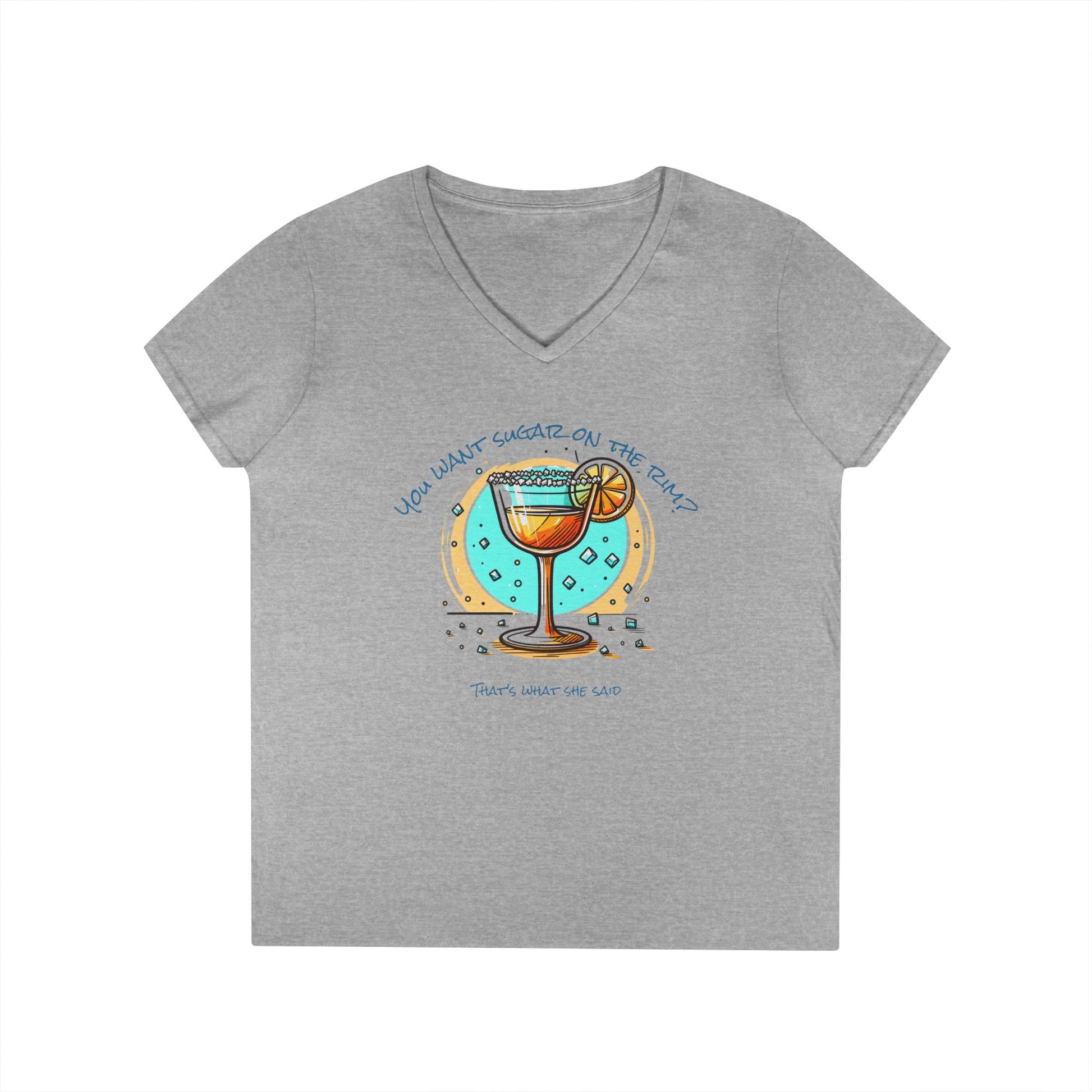 V-Neck T-Shirt Sugary Rim Funny Quote Women's Tee