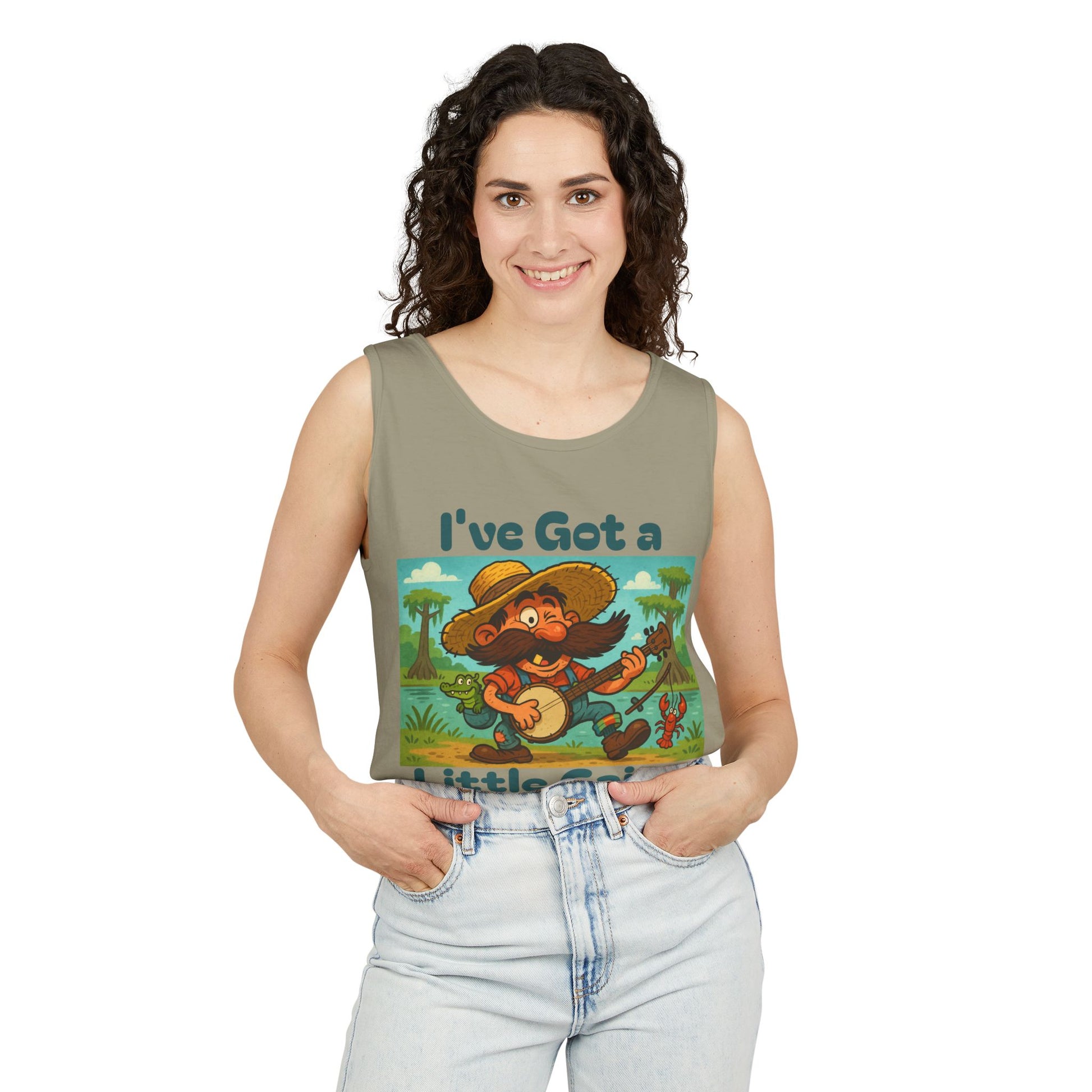 Tank Top - Funny 'I've Got a Little Cajun in Me' Design