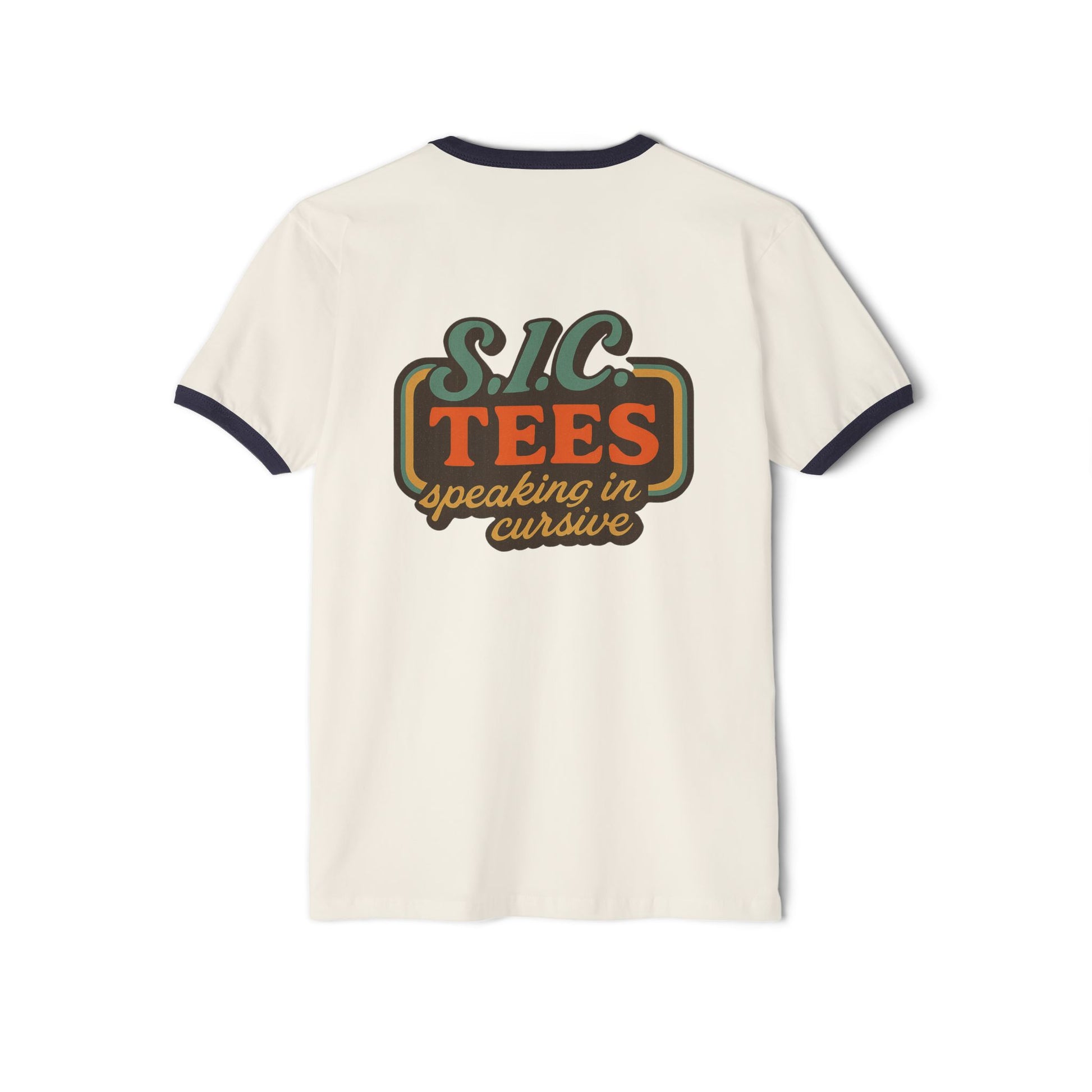 Cursive Retro Ringer Tee