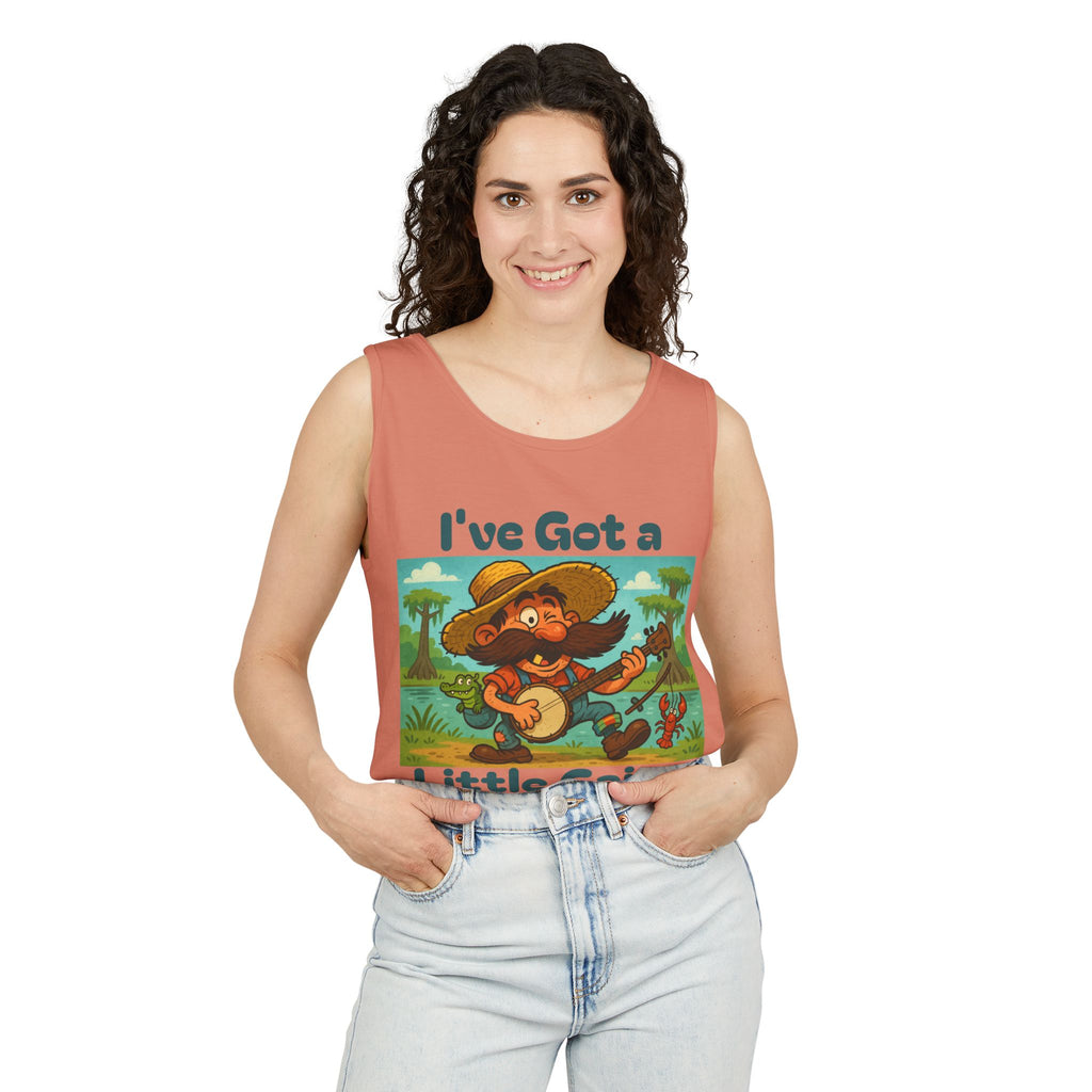 Tank Top - Funny 'I've Got a Little Cajun in Me' Design