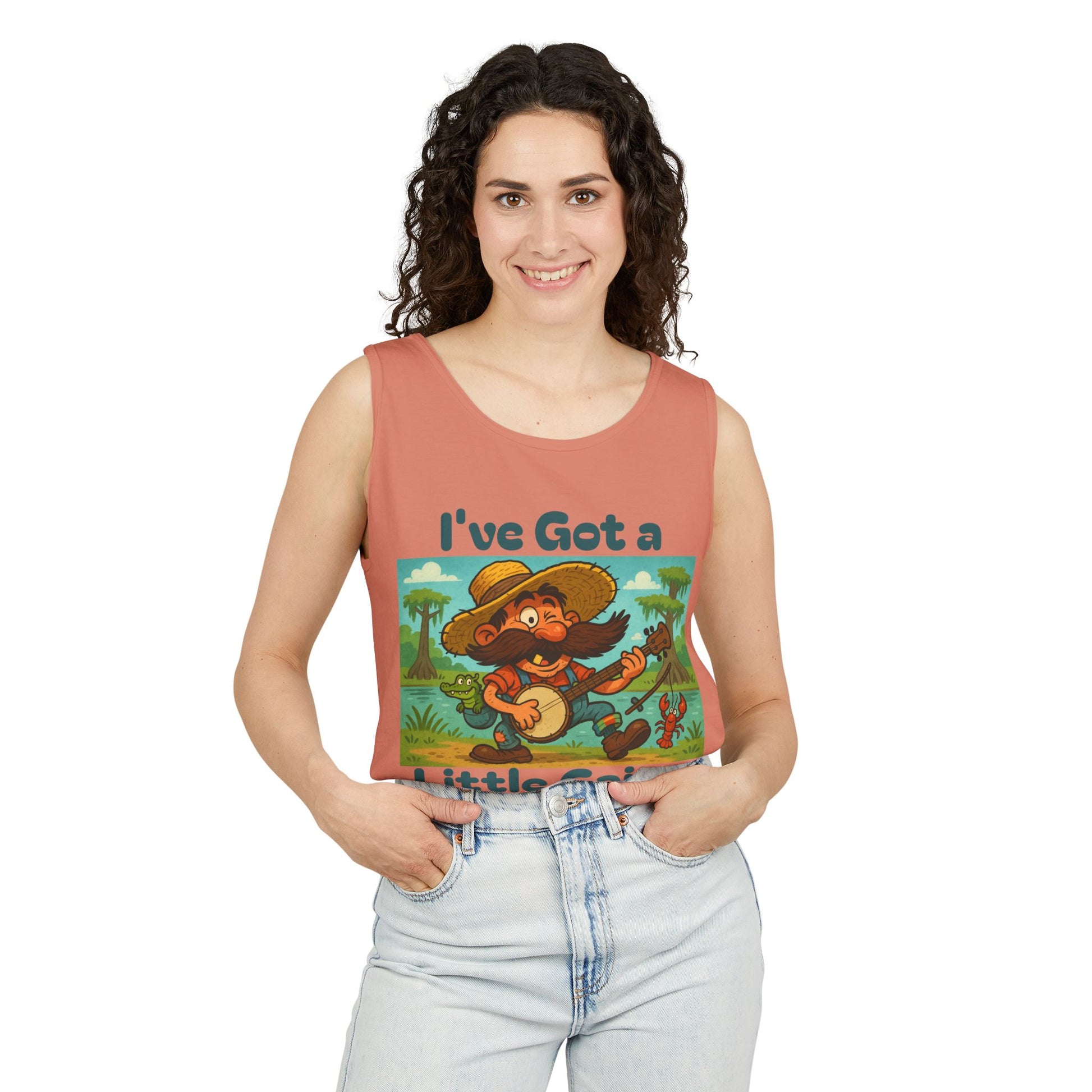 Tank Top - Funny 'I've Got a Little Cajun in Me' Design