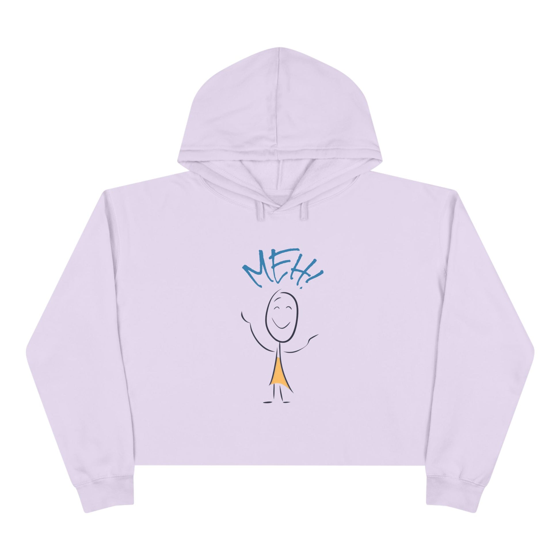 Meh Crop Hoodie - Feeling Meh Funny Graphic