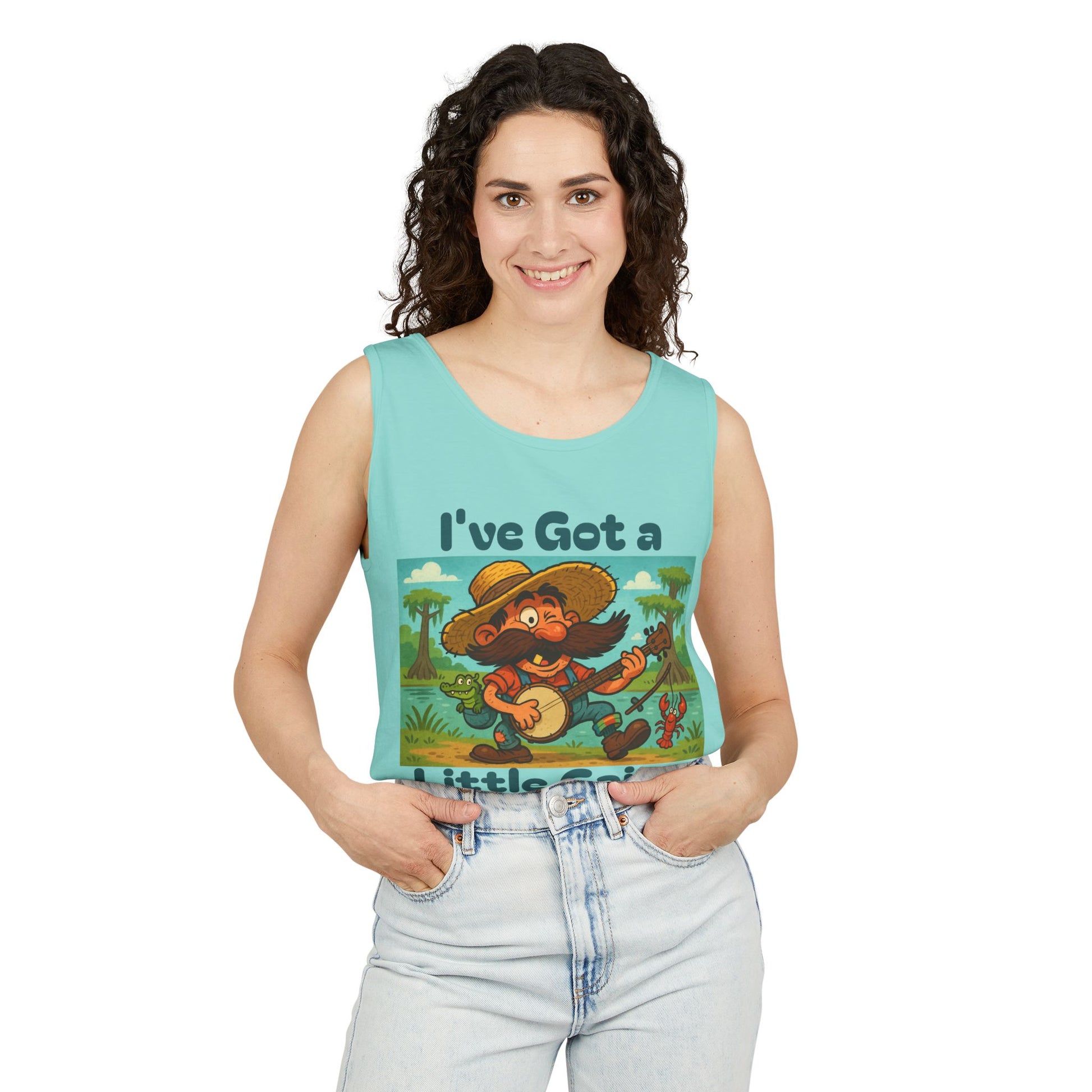 Tank Top - Funny 'I've Got a Little Cajun in Me' Design