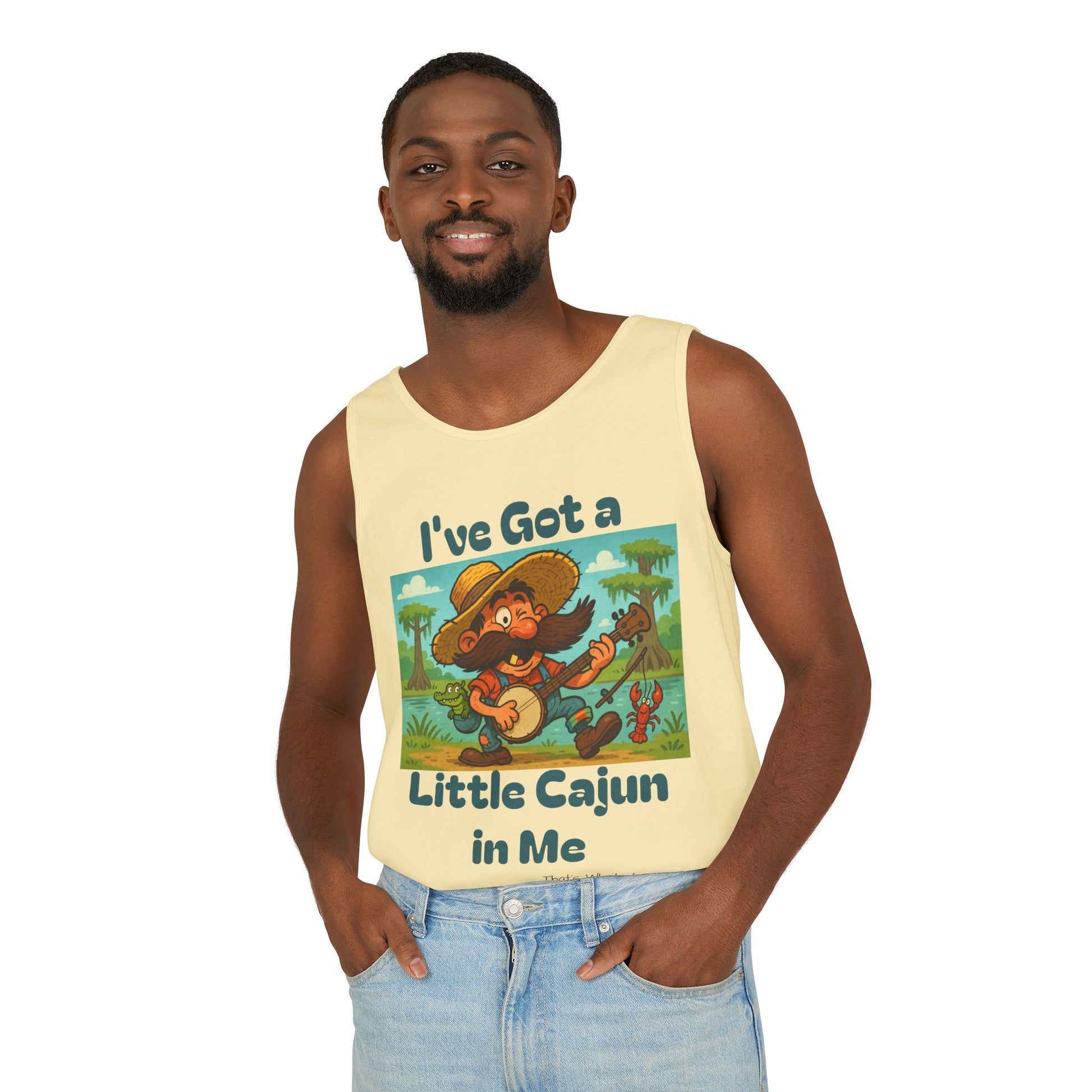 Tank Top - Funny 'I've Got a Little Cajun in Me' Design